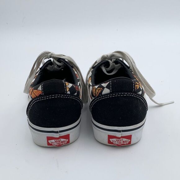 Vans classic black and white checkered with orange butterfly pint womans size 7 - Picture 4 of 10